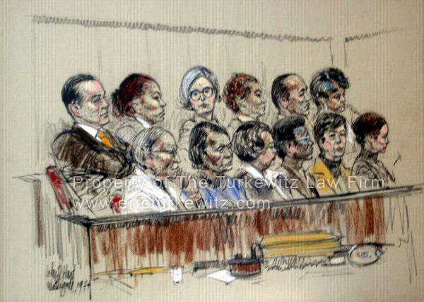Twelve Jurors Listening to Evidence